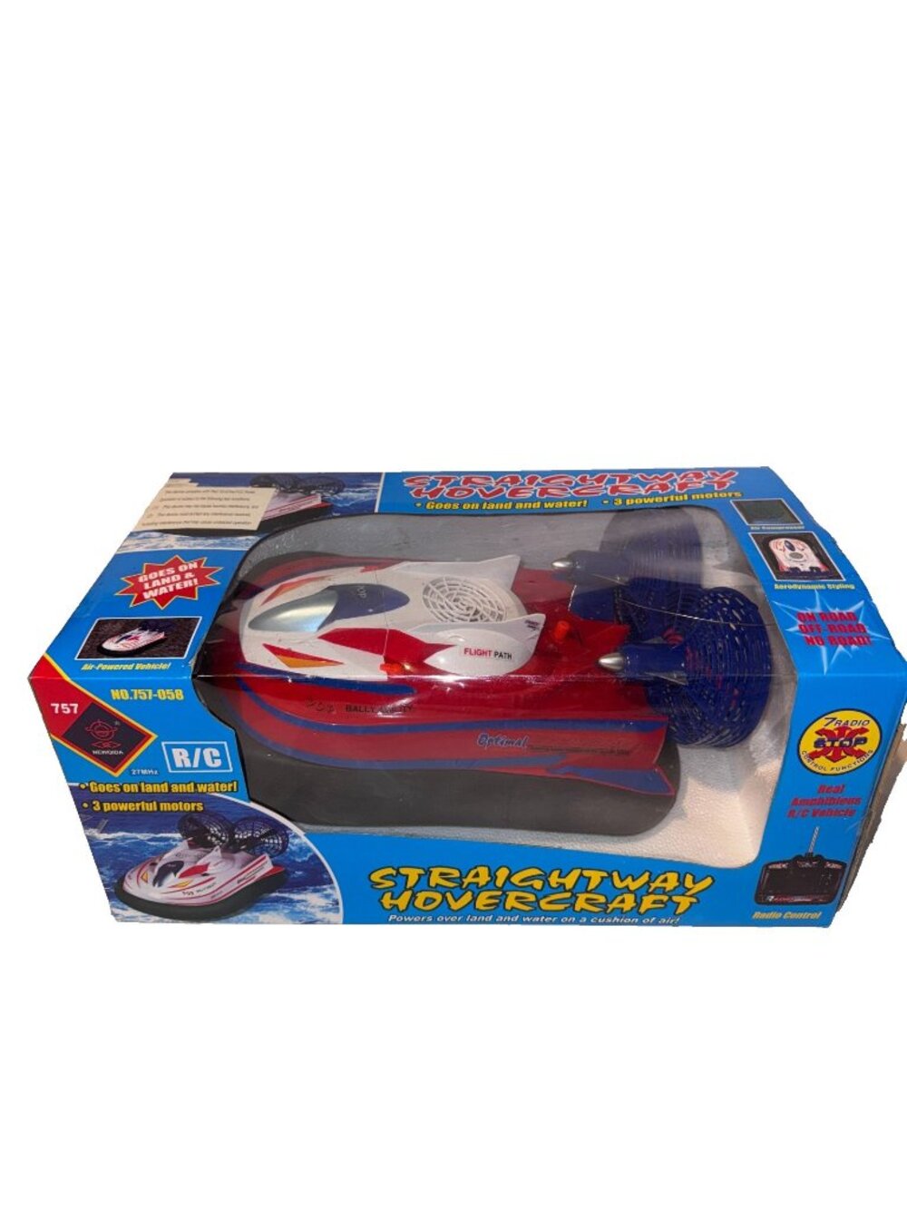 Newqida Straightway Hovercraft R/C Kids Red White Amphibious 757-058 Land Water